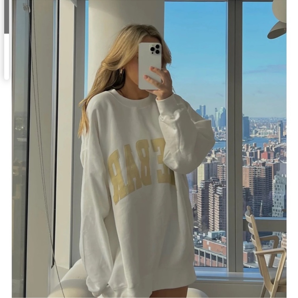 *ALWAYS SOLD OUT*~The Bar, White/Tan Varsity Sweatshirt - Picture 5 of 10